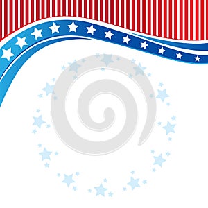 American Patriotic border, background, with stars