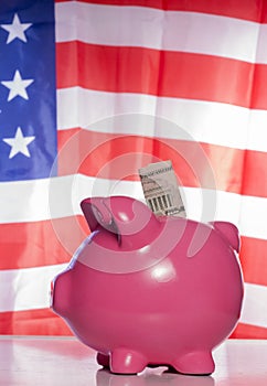 American piggy bank savings