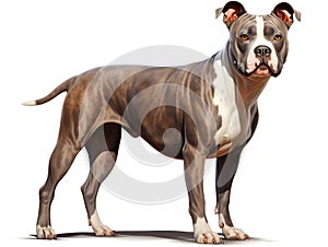 American Pit Bull Terrier Originated from crossbreeding between bulldogs and terriers together. Generative AI photo