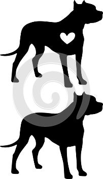 American pitbull heart, pitbull, american bulldog, dog paw, dog, animal, pet, vector illustration file