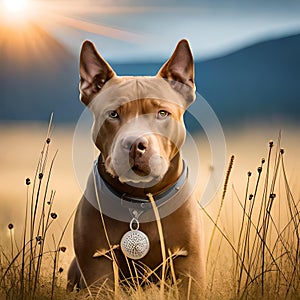 American pitbull terrier dog.