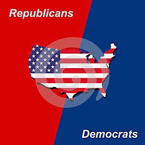 American politics republicans vs democrats vector illustration photo