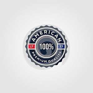 American premium guaranteed badges logo illustration vector design