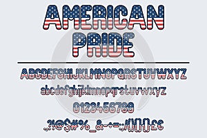 American Pride Color Font Set, for Fourth of July Celebrations
