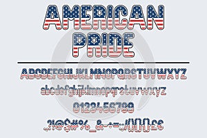 American Pride Color Font Set. Perfect for Patriotic Designs