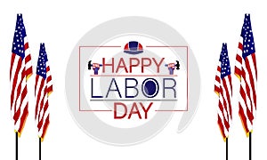 American Pride with this Labor Day Text and Flag Illustration