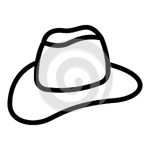 American ranch cowboy hat icon outline vector. Marshal headgear photo