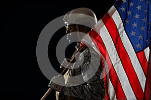 American ranker with flag on shoulder.
