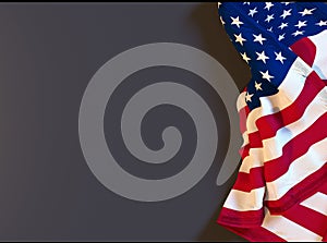 american realistic flag on blackboard with space for text, 3d render