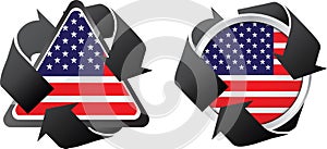 American recycling buttons
