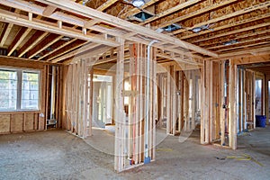 American residential frame house under construction house in of interior residential home