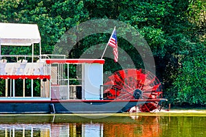 American Riverboat Paddling Upstream