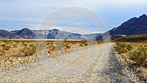 American Road to the Racetrack Playa in Death Valley