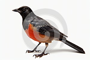 American Robin (Copsychus malabaricus) isolated on white background