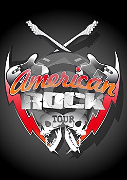 American rock tour with skulls under a spot light