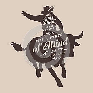 American rodeo monochrome vintage logotype