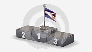American Samoa 3D waving flag illustration on winner podium.