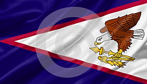 American Samoa flag waving with the wind, 3D illustration.