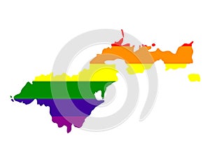 American Samoa map with LGBT flag