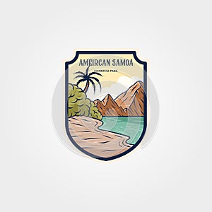 American samoa national park logo sticker patch vector symbol travel illustration design