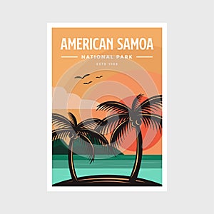 American Samoa National Park poster vector illustration design