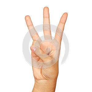 American sign language letter w