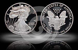 American silver eagle dollar gradient background