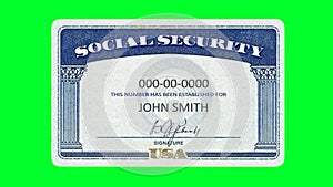 Social security card green screen photo