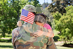 American soldier reunited with daughter