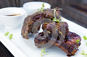 American spare ribs on grilled