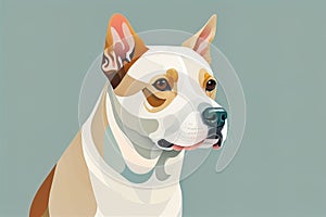 American Staffordshire Terrier dog portrait. Vector illustration in flat style. generative ai