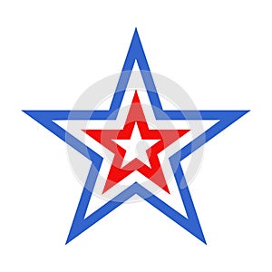 American star in red white and blue logo