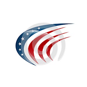 american star and stripes US flag logo design elements vector icons