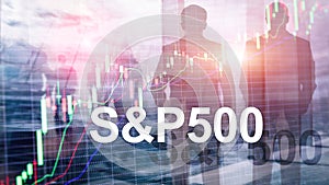 American stock market index S P 500 - SPX. Financial Trading Business concept