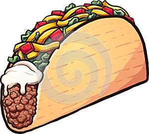 American style cartoon taco