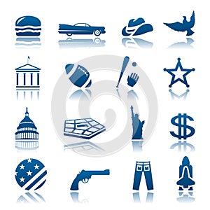 American symbols icon set