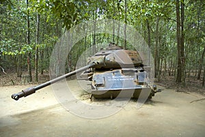 American Tank destroyed by Viet Congs