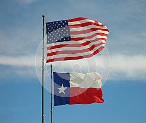 American and Texas Flags