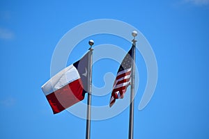 American and Texas Flags