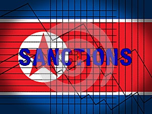 American Trade Sanctions Against North Korea 3d Illustration