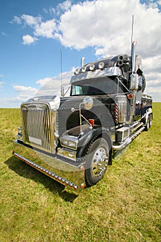 American truck in field