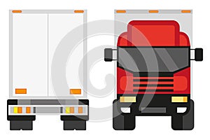 American truck front to back. Automobile identity. Vector illustration. stock image.