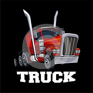 American truck vector logo design illustrations
