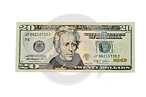 American twenty dollar banknote