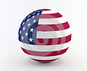 Americano (Stati Uniti d'America) bandiera sul  tridimensionale sfera 