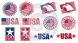 Americano Estados Unidos de América bandera sellos 