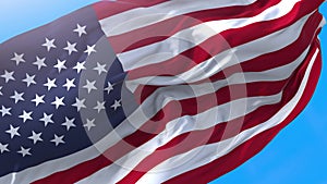 American USA waving flag 4K.