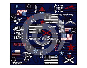 American Vector Repeat Pattern