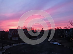 American village sunset