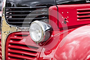 American vintage car, close-up of Dodge front detail